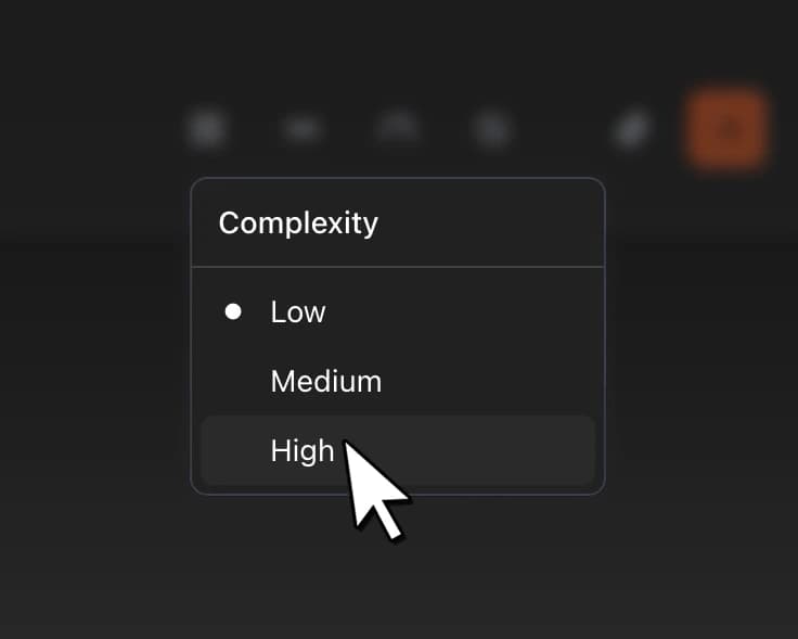 Choosing generation settings in Brkcore